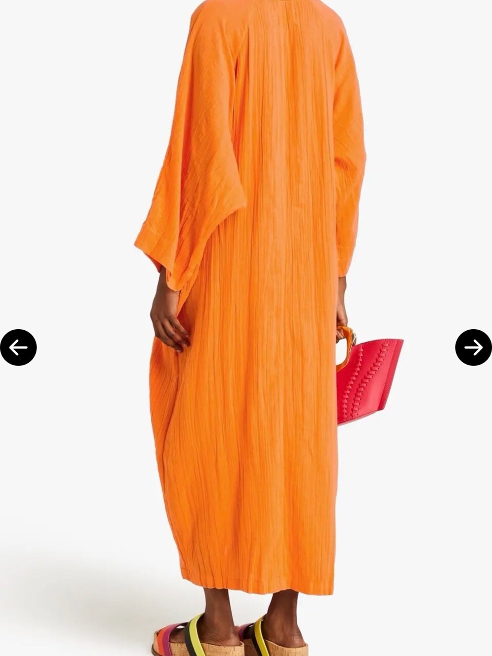 Mara Hoffman Phoebe Crinkled Cotton Gauze Maxi Dress Orange XS‎ - Picture 3 of 13